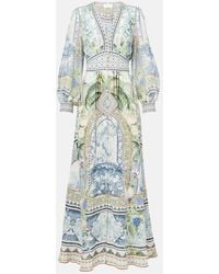 CAMILLA - Printed Silk Crepe Maxi Dress - Lyst