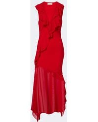 De La Vali - Baila Floral Georgette Midi Dress - Lyst