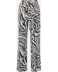 ROTATE BIRGER CHRISTENSEN - Betty Zebra-print Straight Jeans - Lyst