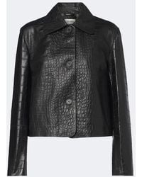 Arma - Emy Croc-Effect Leather Jacket - Lyst