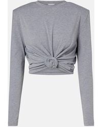 Magda Butrym - Cropped Cotton-Blend Jersey Top - Lyst