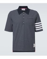 Thom Browne - 4-Bar Striped Cotton Polo Shirt - Lyst