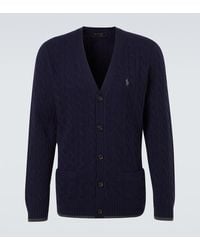 Polo Ralph Lauren - Pony Cable-Knit Wool And Cashmere Cardigan - Lyst