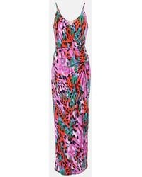 Diane von Furstenberg - Saavya Leopard-Print Maxi Dress - Lyst