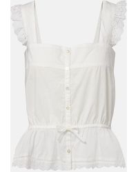 Poupette - Top Clive De Popelin De Algodon Con Bordado Ingles - Lyst