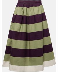 Dries Van Noten - Striped Cotton Midi Skirt - Lyst