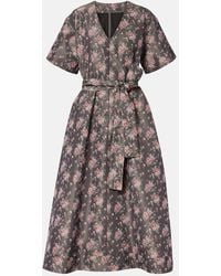 Markarian - Lunetta Floral Taffetta Midi Dress - Lyst