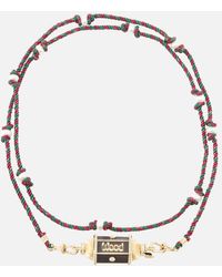 Marie Lichtenberg - Halskette Knock in Wood mit 18kt Gelbgold, Emaille und Diamanten - Lyst