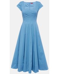 STAUD - Wells Cotton Midi Dress - Lyst