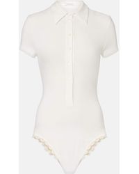 Magda Butrym - Body En Mezcla De Algodon Con Croche - Lyst