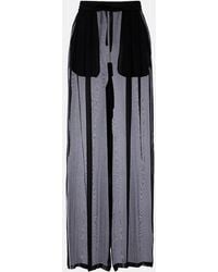 Dolce & Gabbana - Sheer Silk Wide-Leg Pants - Lyst