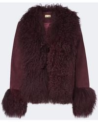RIXO London - Sammy Shearling-Trimmed Suede Jacket - Lyst