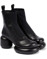Jil Sander Platform Leather Chelsea Boots - Black