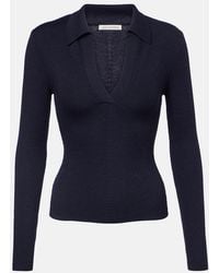 Emilia Wickstead - Austin Ribbed-Knit Wool Polo Sweater - Lyst