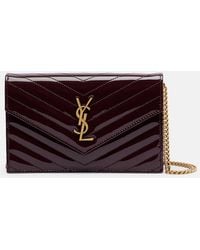 Saint Laurent - Cassandre Envelope Leather Wallet On Chain - Lyst