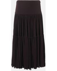 Jil Sander - Pleated Georgette Midi Skirt - Lyst