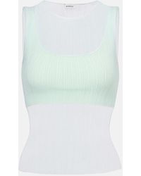 Jonathan Simkhai - Oakley Plisse Semi-Sheer Tank Top - Lyst