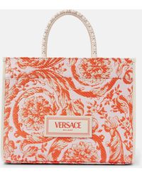 Versace - Athena Barocco Large Leather Tote Bag - Lyst