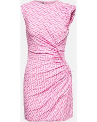 La Greca Terry Minidress in Pink - Versace