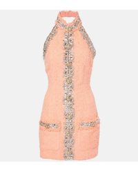 Balmain - Embellished Halterneck Minidress - Lyst