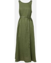 Velvet - Vestido Midi Reta De Lino - Lyst