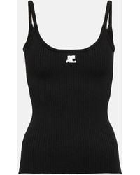 Courreges - Logo Ribbed-Knit Tank Top - Lyst