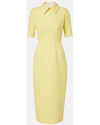 Emilia Wickstead - Robe Midi Valletta En Crepe De Laine - Lyst