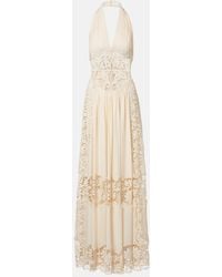 Elie Saab - Georgette And Macrame Gown - Lyst
