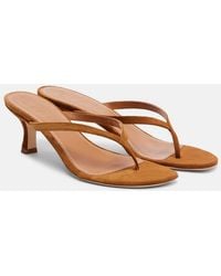 STAUD - Freja Suede Thong Sandals - Lyst