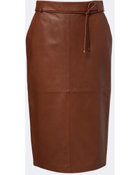 Max Mara - Leather Midi Skirt - Lyst