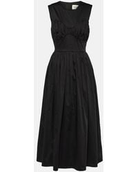 TOVE - Delphine Gathered Cotton-Blend Midi Dress - Lyst