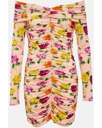 Magda Butrym - Ruched Off-Shoulder Floral Minidress - Lyst