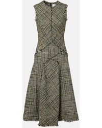 Erdem - Draped Tweed Midi Dress - Lyst