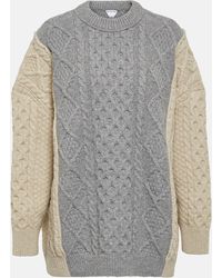 Bottega Veneta - Cable-knit Wool-blend Sweater - Lyst