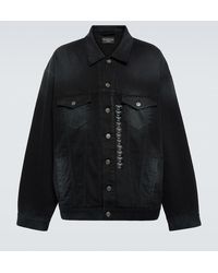 Balenciaga - Size Sticker Oversized Denim Jacket - Lyst