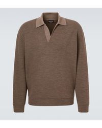 Giorgio Armani - Virgin Wool Polo Sweater - Lyst