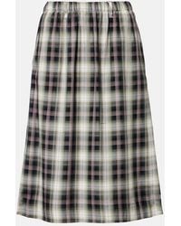 Acne Studios - Izetta Checked Midi Skirt - Lyst