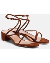Aquazzura - Luca Braided Suede Sandals - Lyst