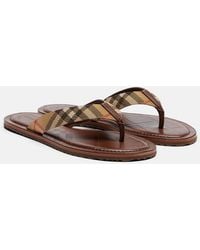 Burberry - Pavilion Buberry Check Thong Sandals - Lyst