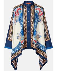La DoubleJ - Foulard Printed Silk Twill Shirt - Lyst