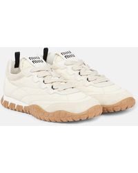 Miu Miu - Tyre Suede-Trimmed Sneakers - Lyst