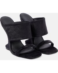 Rick Owens - Cantilever Suede Mules - Lyst