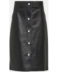Victoria Beckham - High-Rise-Midirock Aus Leder - Lyst