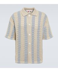Orlebar Brown - Thomas Striped Crochet Cotton Shirt - Lyst