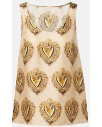 Dolce & Gabbana - Printed Silk Satin Top - Lyst