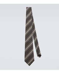 Saint Laurent - Striped Silk Tie - Lyst