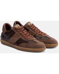 Tod's - Tabs Suede And Leather Sneakers - Lyst