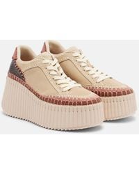 Chloé - Nama Suede Platform Sneakers - Lyst