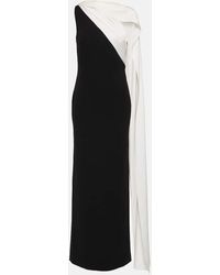 Roland Mouret - Abito lungo in cady con fouldard - Lyst