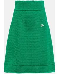 Dolce & Gabbana - A-line Tweed Midi Skirt - Lyst